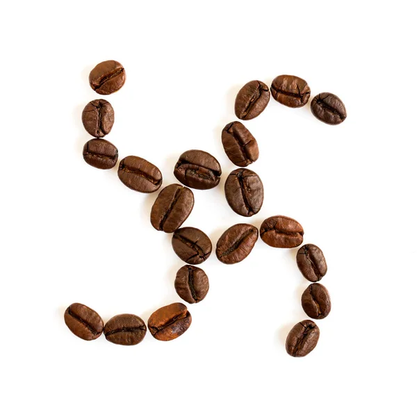 Frische Kaffeebohnen Auf Weißem Hintergrund — Stockfoto