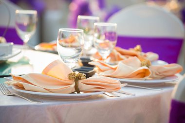 Harika bir düğün sandalyesi ve açık havada güzel bir yemek için sofra.