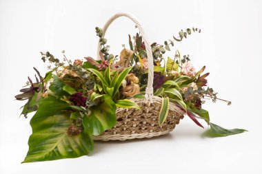 Güzel, klasik kurutulmuş çiçek buketleri..