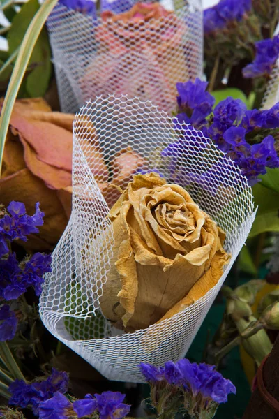 Όμορφη Κλασική Αποξηραμένα Λουλούδια Ανθοδέσμες — Φωτογραφία Αρχείου