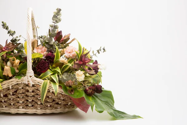 Krásné Klasické Sušené Květiny Kytice — Stock fotografie