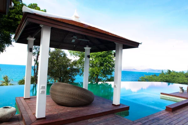 Swimming Pool Overlooking Mountains Sky — Stock Photo, Image