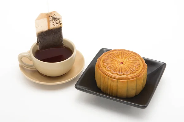 Місячний Торт Чай Китайська Страва Середини Осені — стокове фото
