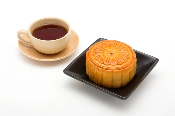 Місячний Торт Чай Китайська Страва Середини Осені — стокове фото