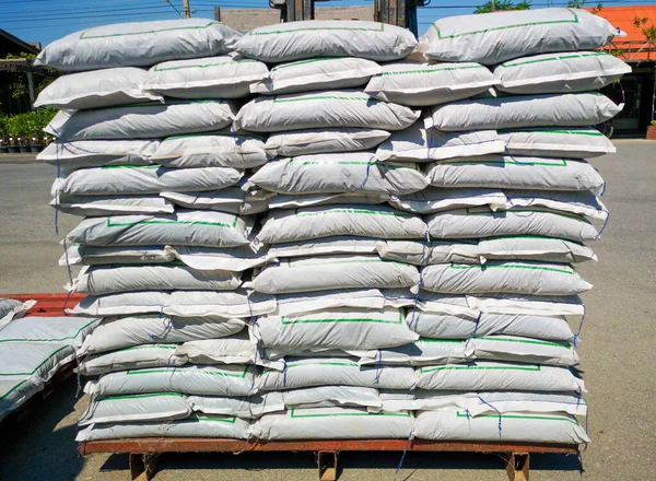 White Bags Pallet Dry Warehouses Grains — Stock Photo, Image