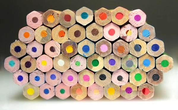 Palette of colored pencils — Stock Photo, Image