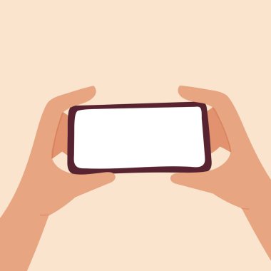 Eli olan bir telefonun maketi. Beyaz ekran. Boho tarzı