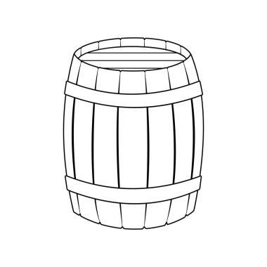 Çizgi tasarım çizgi film fıçısı illüstrasyonu. Oktoberfest ögesi