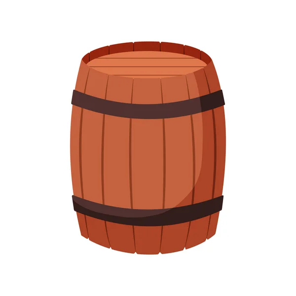 Desenho plano desenho animado barril ilustração. Elemento Oktoberfest — Vetor de Stock