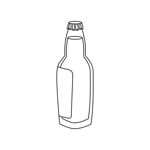 선 아트 디자인 만화 맥주 삽화. 옥 토버 페스트 요소 — 스톡 벡터