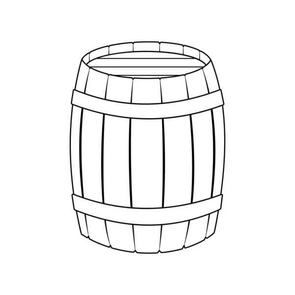 Line art design cartoon barrel illustration. Wiesn-Elemente — Stockvektor