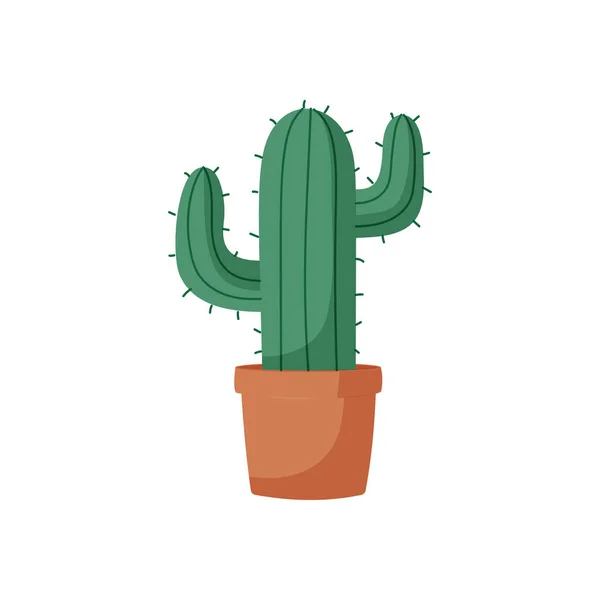 Illustration Cactus Dessin Animé Plat — Image vectorielle