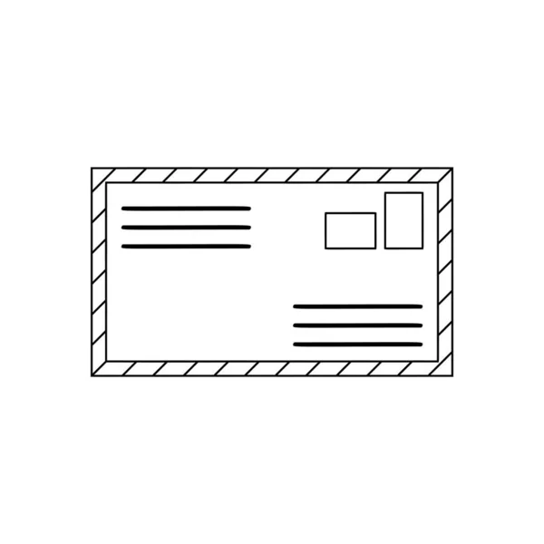 Line art design cartoon envelope illustration. Post element. — Stock Vector