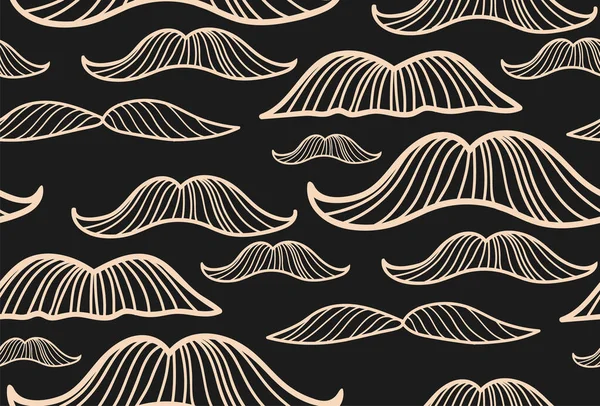 Seamless pattern with hand drawn mustache. Vector illustration. Hipster pattern for textiles and wallpapers.