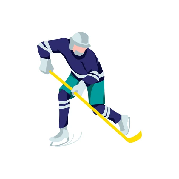 Hockey player playing with stick