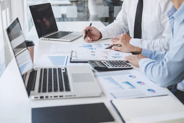 Professional Business Teamwork Konferens Projekt Framgång Finansiell Statistik Tillväxt Vinst — Stockfoto