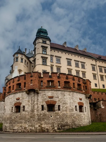 Cracow Poland December 2019 Wawel Slott Krakow Blå Himmel Med — Stockfoto