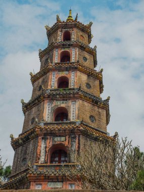 VİETNAM - 21 Mart 2017 Thien Mu Pagoda. UNESCO Dünya Mirası Alanı. 