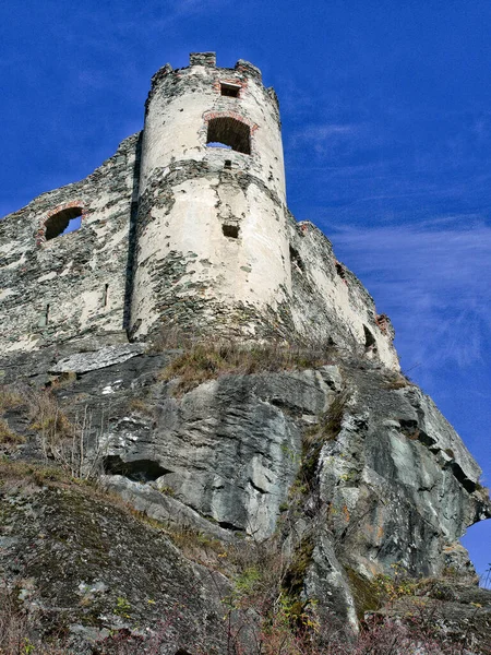 Mavi Arka Plandaki Steinschloss Kalesi Nin Kalıntıları Yukarı Styria Avusturya — Stok fotoğraf