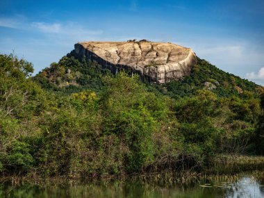 Rock Pidurangala 'nın görüntüsü. Sri Lanka, Asya