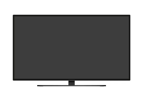空白の画面を持つ黒いテレビのイラスト 白い背景に隔離されたベクトル — ストックベクタ