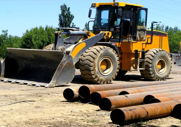 Byggande grävmaskin av lastaren — Stockfoto