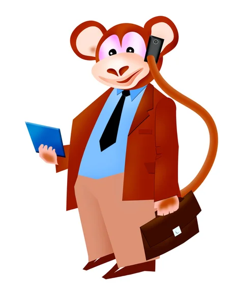 Ape in image of the businessman — Stock Photo, Image