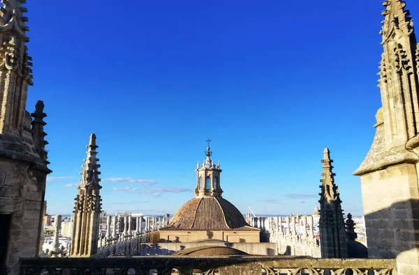 Dome Cathedral Seville Seen Its Roofs — 스톡 사진