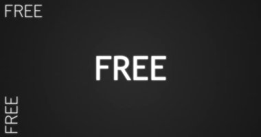 Bedava kelime dinamik döngü animasyonu. Hızlı hareketler, tekrarlar ve yazı tipi değişiklikleriyle ezici bir hareket