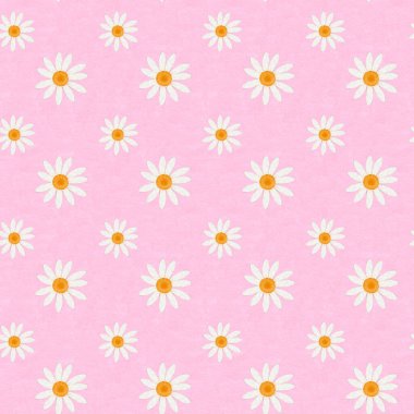 Padro contnuo de margaridas em aquarela para papel de parede, tecido e papelaria