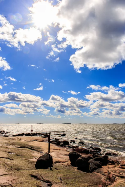 Mer d'automne orageuse, lauttasaari, Finlande — Photo