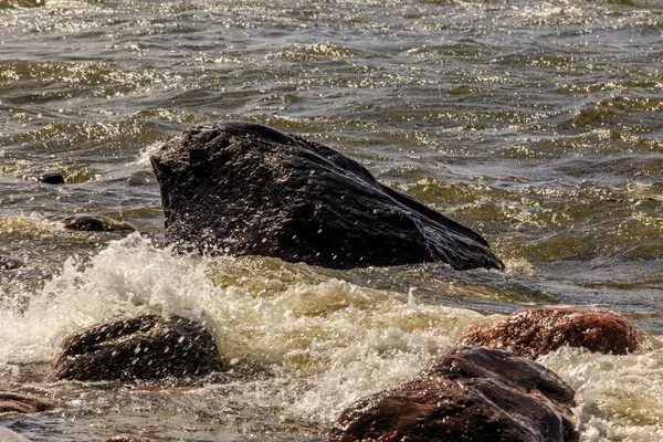 Stormig höst havet, Drumsö, Finland — Stockfoto