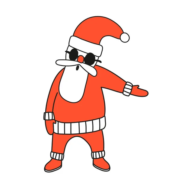 Santa Claus Dibujado Mano Año Nuevo — Vector de stock