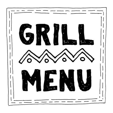 Menü tasarımı için elle çizilmiş karalama biçimi ızgarası.