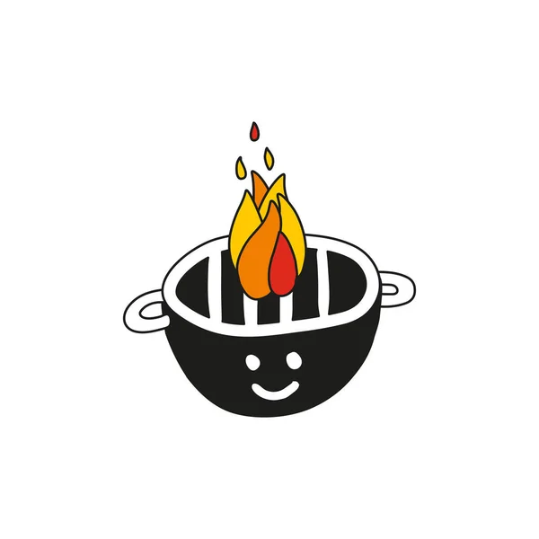 Barbecue Style Doodle Dessiné Main Pour Conception Menu — Image vectorielle