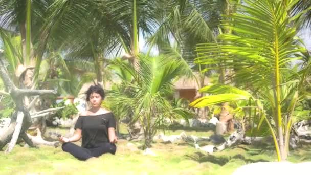 Nő csinál jóga — Stock videók