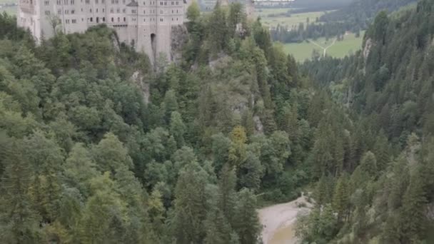 Panoramic view of the Bayern castle — Stock Video