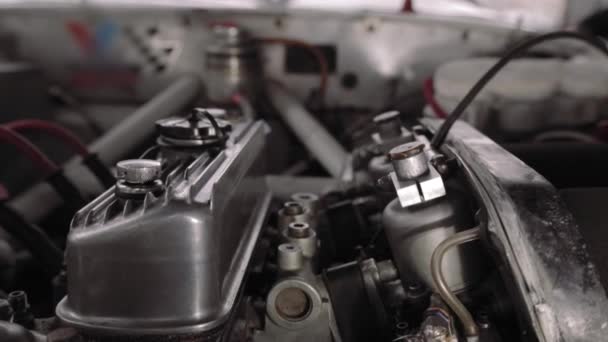 Chromed engine, brand new — Stock Video