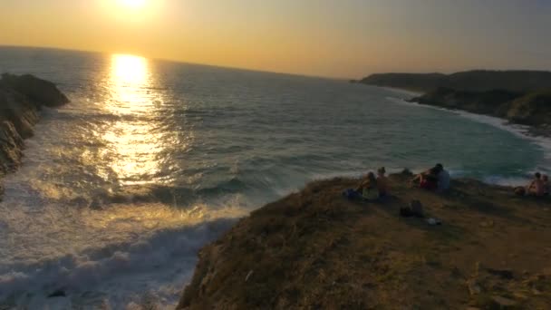 People enjoying sunset — Stock Video