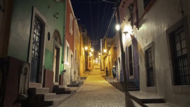 Mexican alley with lights — Stock Video