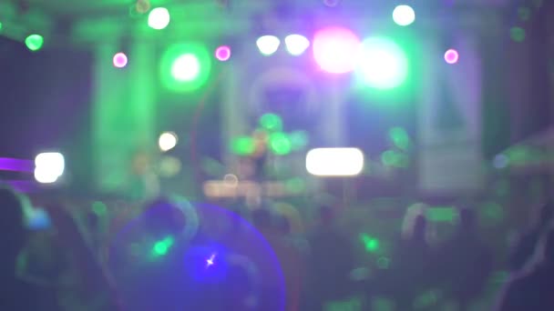 Lumières floues de concert sur scène — Video