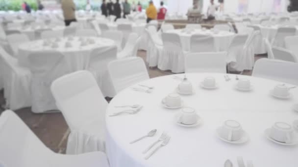 Bröllop förberedelse för Catering-Service — Stockvideo