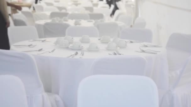 Hochzeitsvorbereitung für Catering-Service — Stockvideo