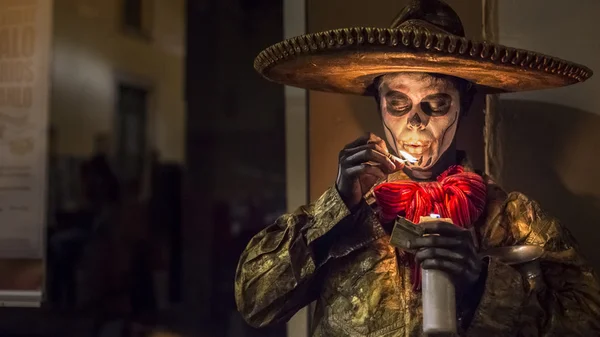Konstnärliga skott av levande staty, mexikanska charro Stockfoto