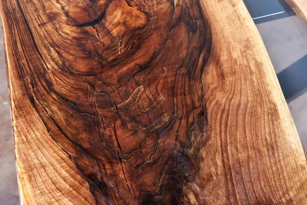 Texture of a wooden table with epoxy resin. nobody.