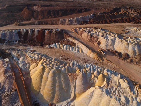 Aerial View Quartz Sand Quarry Industrial Place Ukraine Nobody — Stock Photo, Image