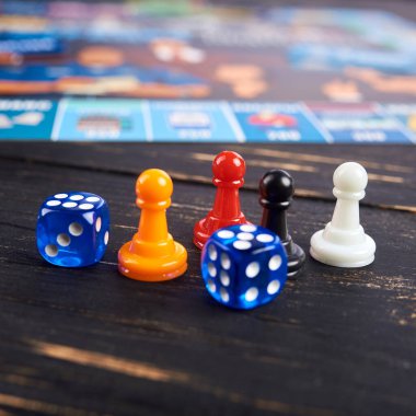 Oyun masası çocukları için plastik çip. Yakın çekim