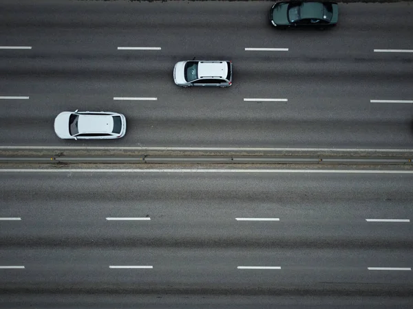 Karayolu Otomobil Trafiği Ulaşım Kavramının Havadan Görüntüsü — Stok fotoğraf