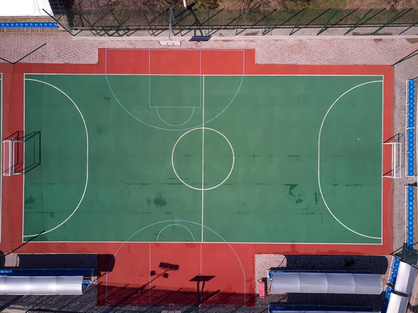 Luchtfoto Van Drone Naar Mini Voetbalveld People — Stockfoto