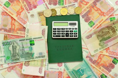 hesap makinesi ve istihdam geçmiş russi arka plan üzerinde